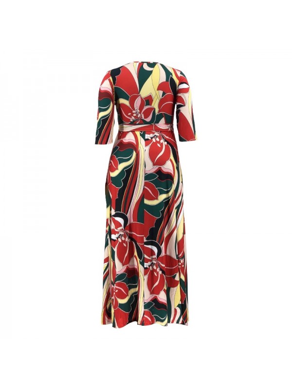 Vestito Donna Fantasia Floreale Taglie Grandi Woman Oversize Dress OS120013H